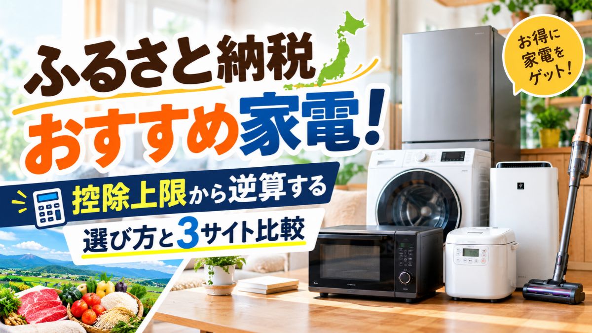 ふるさと納税おすすめ家電!控除上限から逆算する選び方と3サイト比較